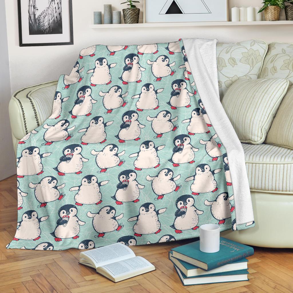 Cute Penguin Pattern Premium Blanket