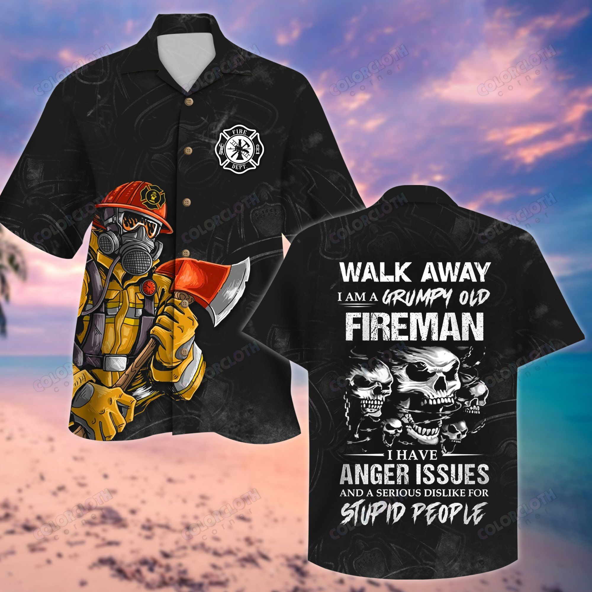 Walk Away Fireman Hawaii Shirt Ha84173