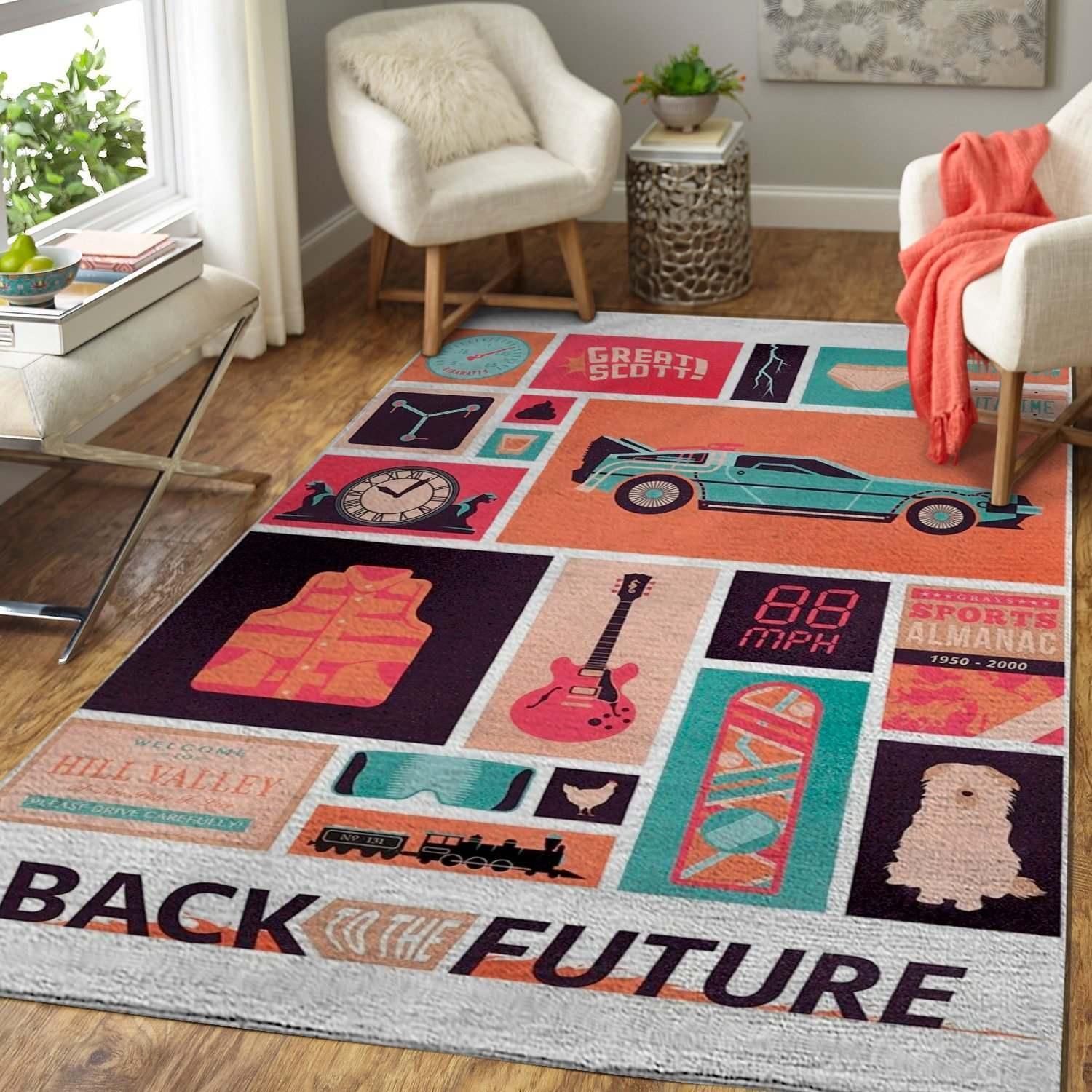 Movie Art Back To The Future Area Rug