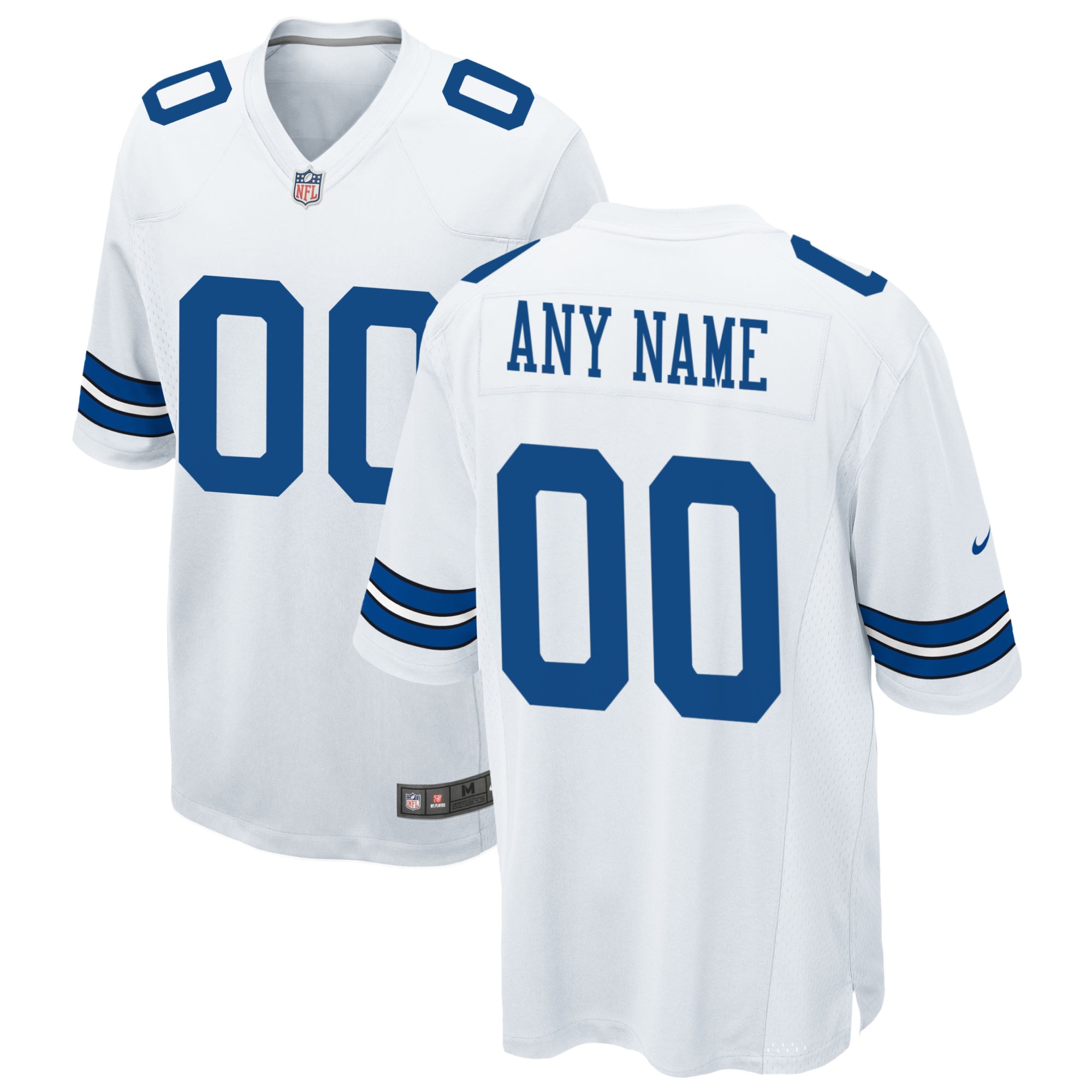 Men’s Dallas Cowboys White Custom Game Jersey