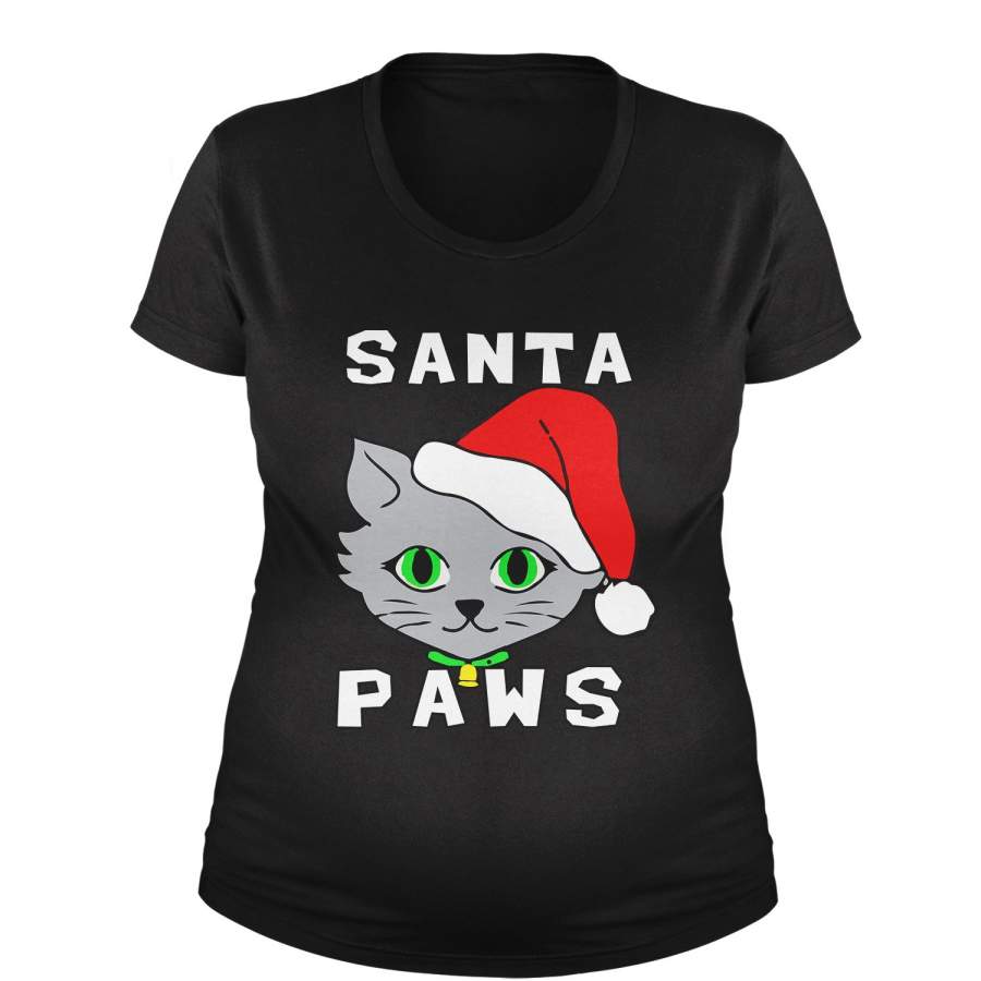 Santa Paws Cat Kitten Ugly Christmas  Maternity Pregnancy Scoop Neck T-Shirt