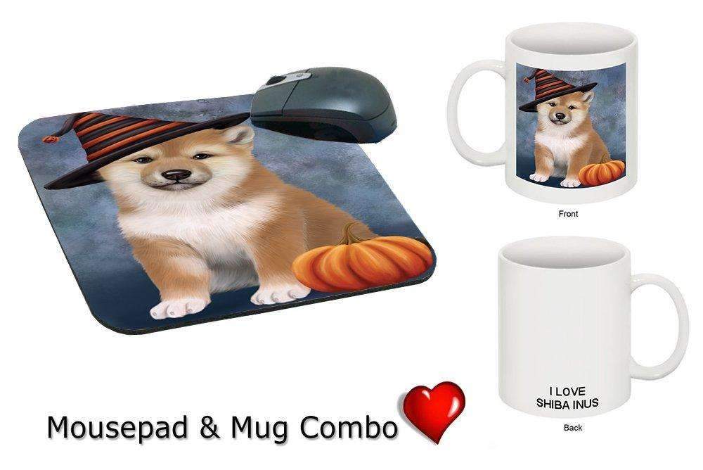 Christmas Happy Holidays Shiba Inu Puppy Wearing Witch Hat Mug & Mousepad Combo Gift Set Mmcg0654