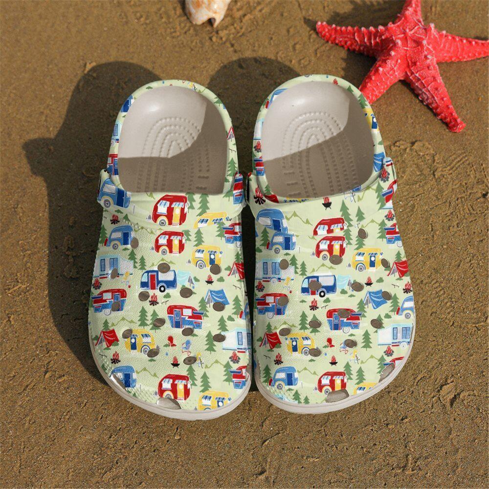 Camping Personalized Clog, Custom Name, Text Camping Party, Fashion Style For Women, Men, Kid, Print 3D