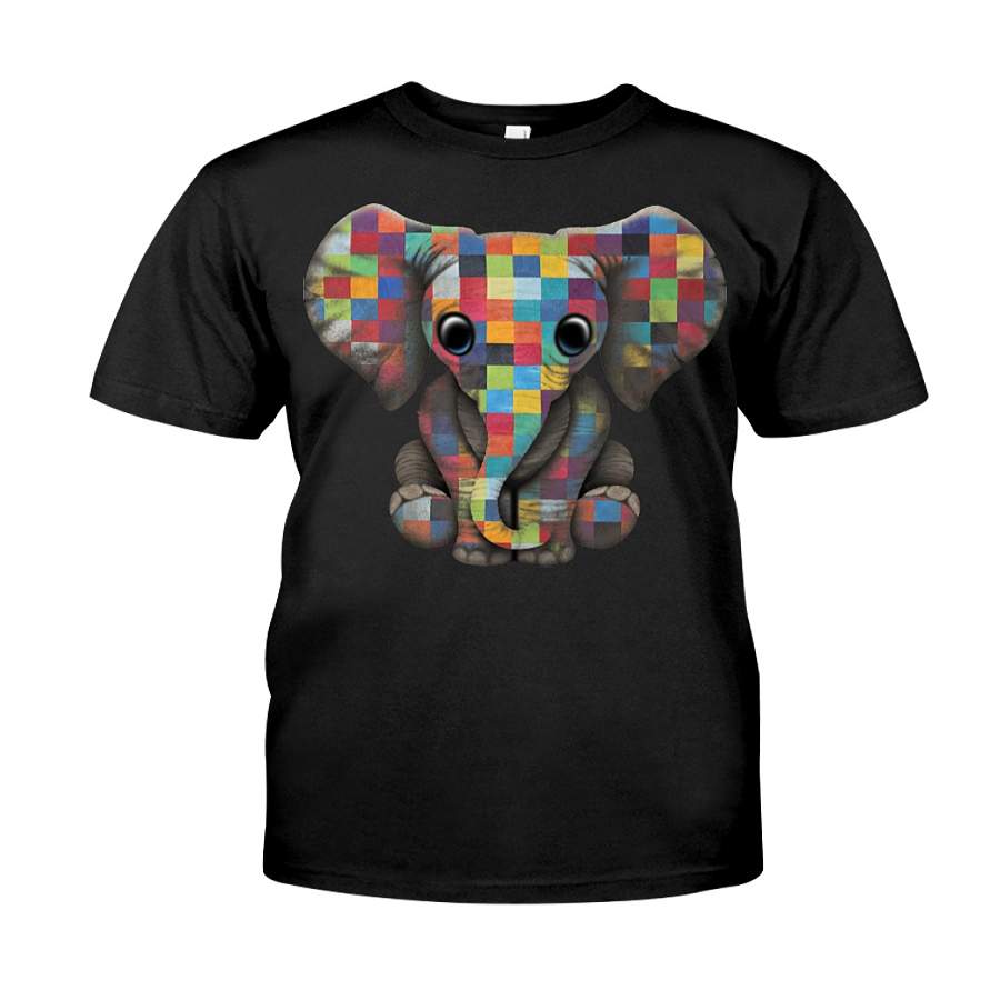 Elephants Colorful Autism  Classic T-shirt Unisex Shirt For Women/men – T-Shirt