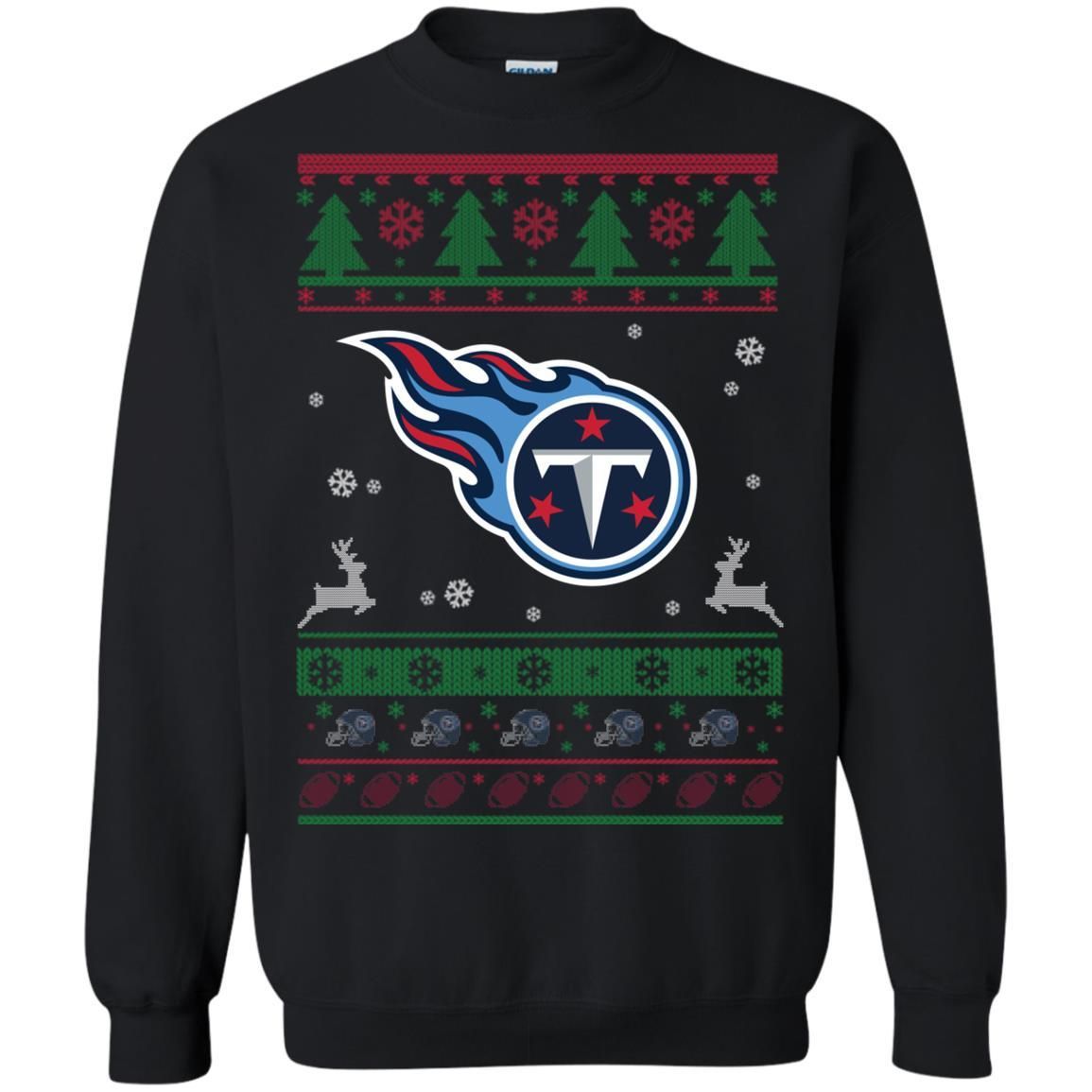 Tennessee Titans Logo Football Teams Ugly Christmas Sweater Unisex Crewneck Pullover Sweatshirt