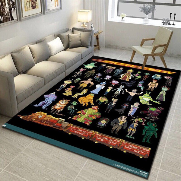 Rick And Morty Story Train Rug, Living Room Bedroom Carpet