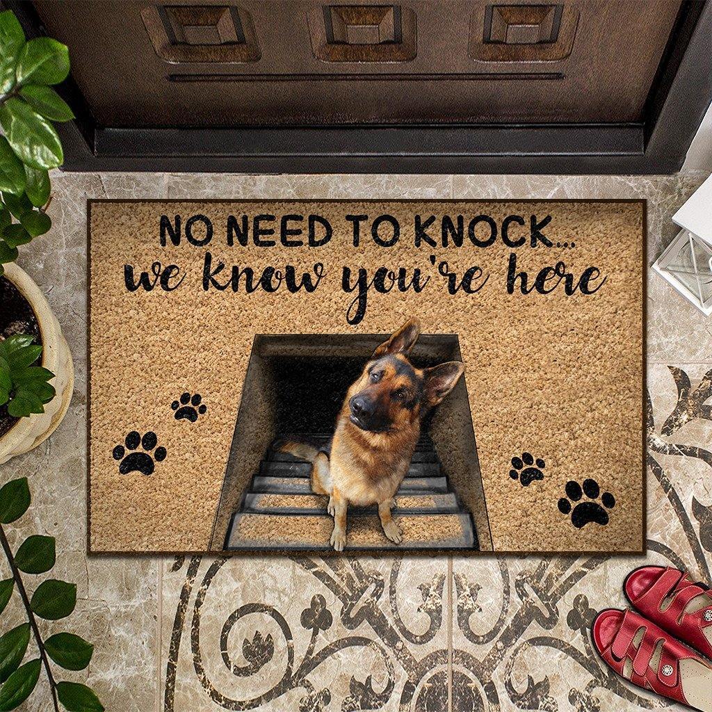 Doormat Dogs 3D No Need To Knock, We Know You’Re Here Decorate Floor Mat Welcome Mat House Warming Gift Idea