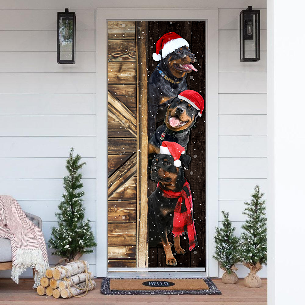 Tmarc Tee Rottweiler Door Cover Christmas Gift Home Decor