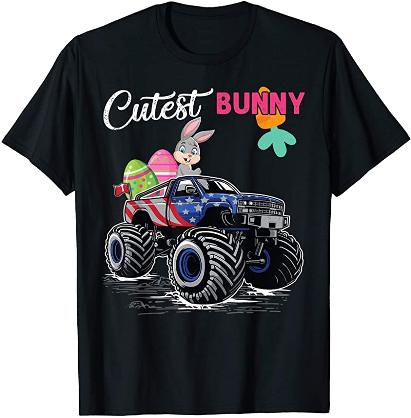 Cutest Bunny Easter Monster Truck Car Egg Hunting Lovely T-Shirt