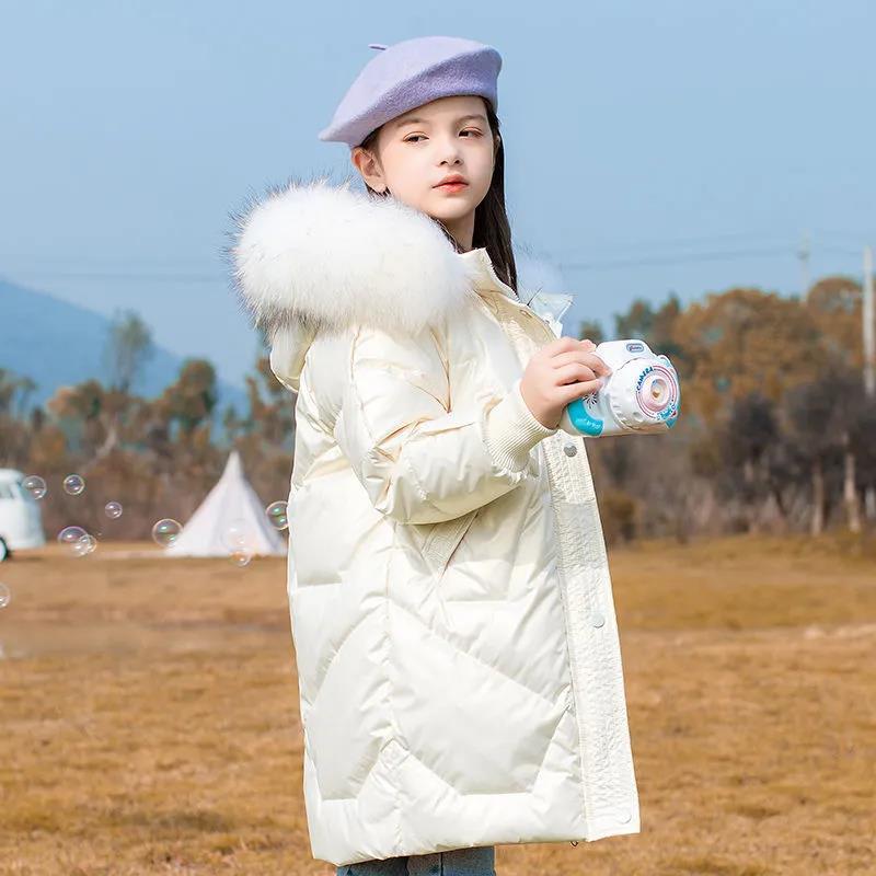 2022 Winter Shiny Jacket for Girls Hooded Warm Children Girls Winter Coat 3-14 Years Kids Teenage Cotton Parkas Outerwear Coats alx