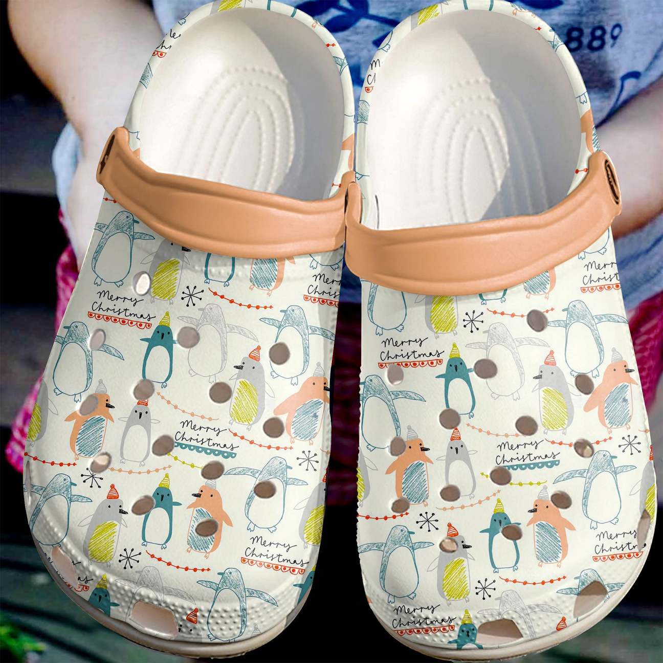 Penguin Personalized Clog, Custom Name, Text Merry Christmas, Fashion Style For Women, Men, Kid, Print 3D