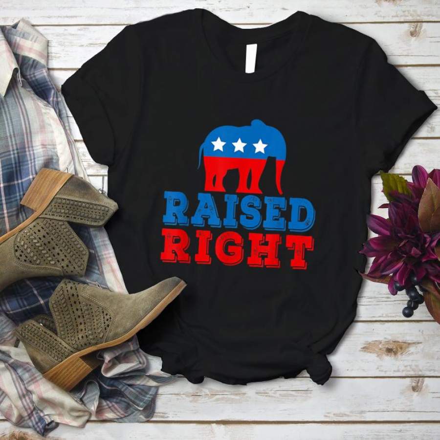 Raised Right Pro Republican Right Political Activist Gift  T-Shirt