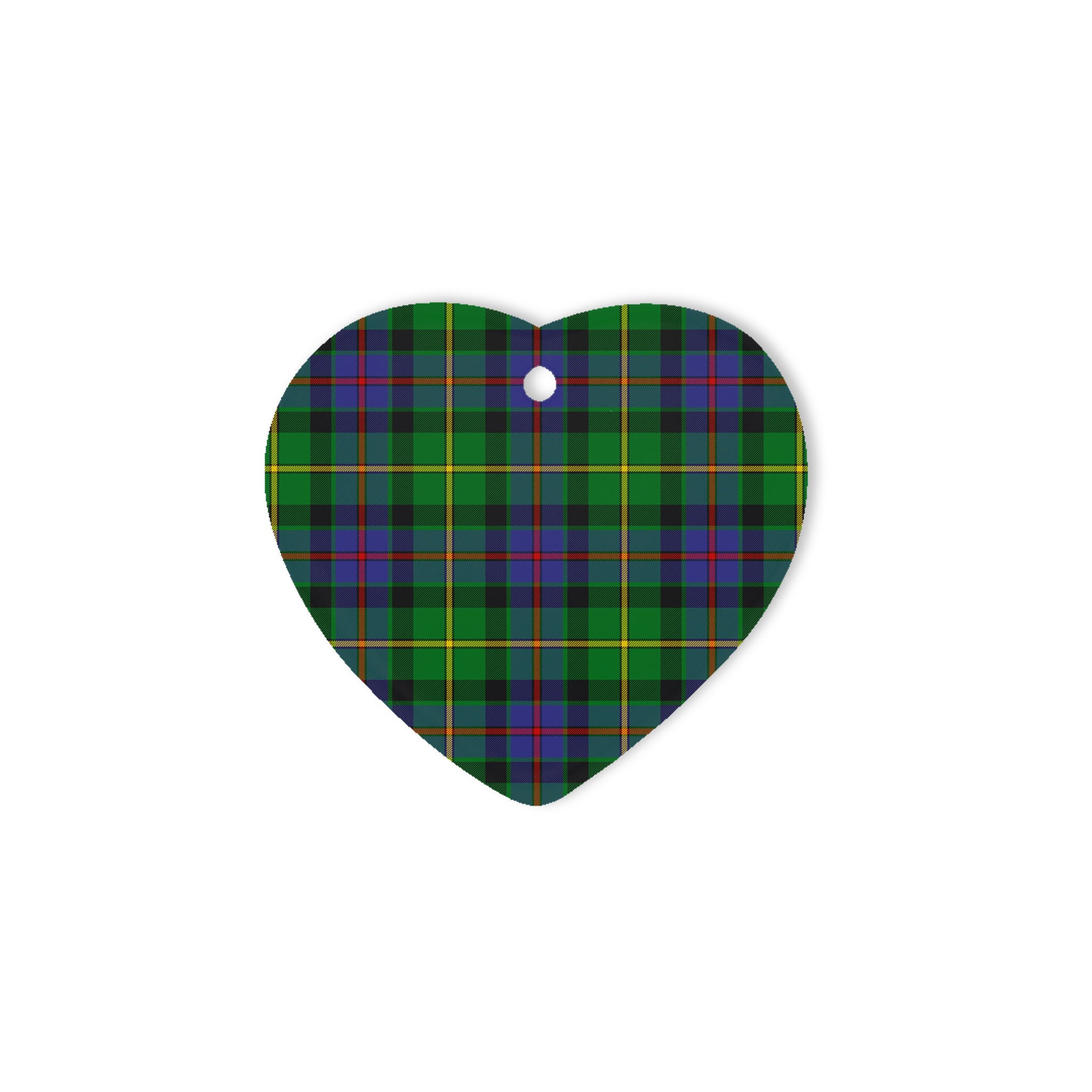 Tait Tartan Heart Ornaments, Christmas Tree Ornament, Plaid Christmas Ornaments, Ceramic Heart Christmas Tree Decoration