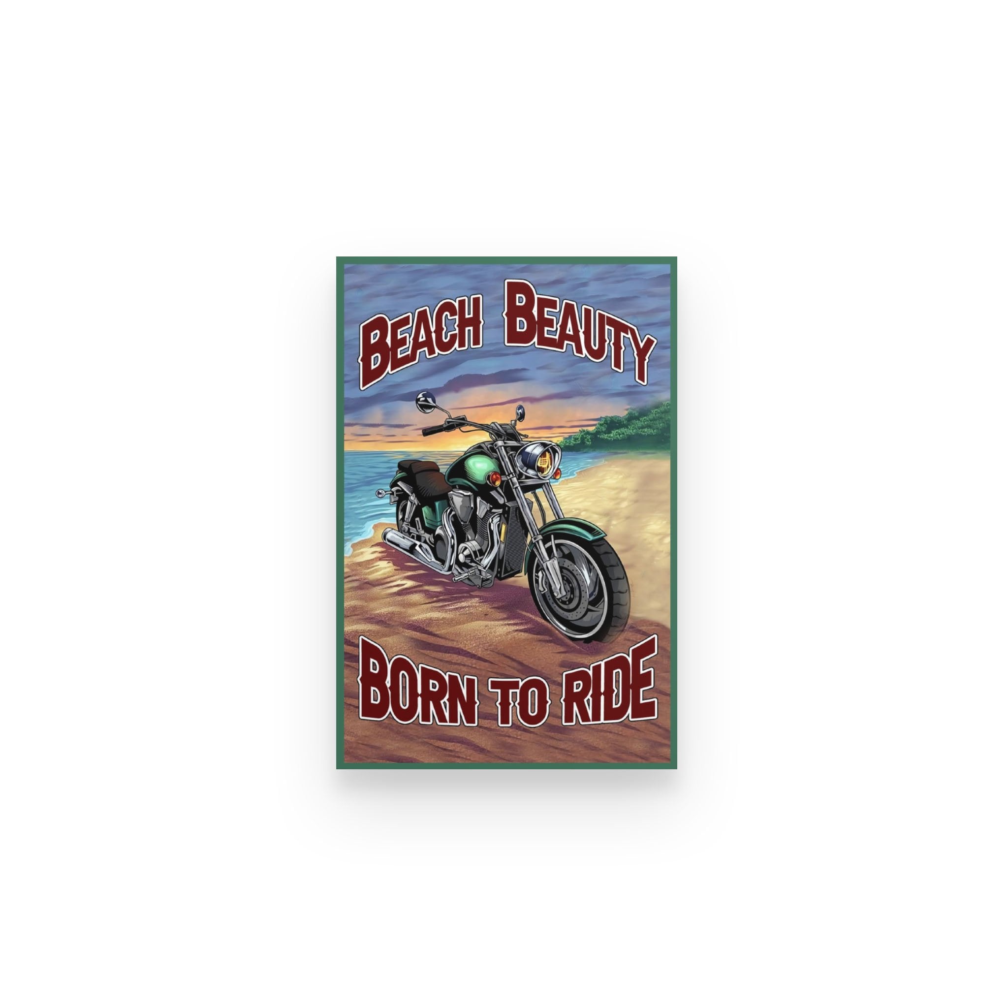 Biker Beach Beauty Born Ride – Poster