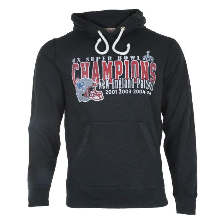 New England Patriots – Four Time Champions Fade Logo Slugger Pullover Hoodie