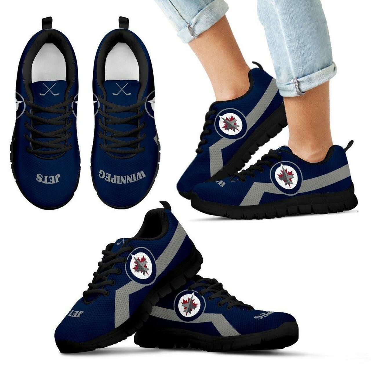 Winnipeg Jets Sneakers Line Logo Running Shoes For Men, Women Shoes11925