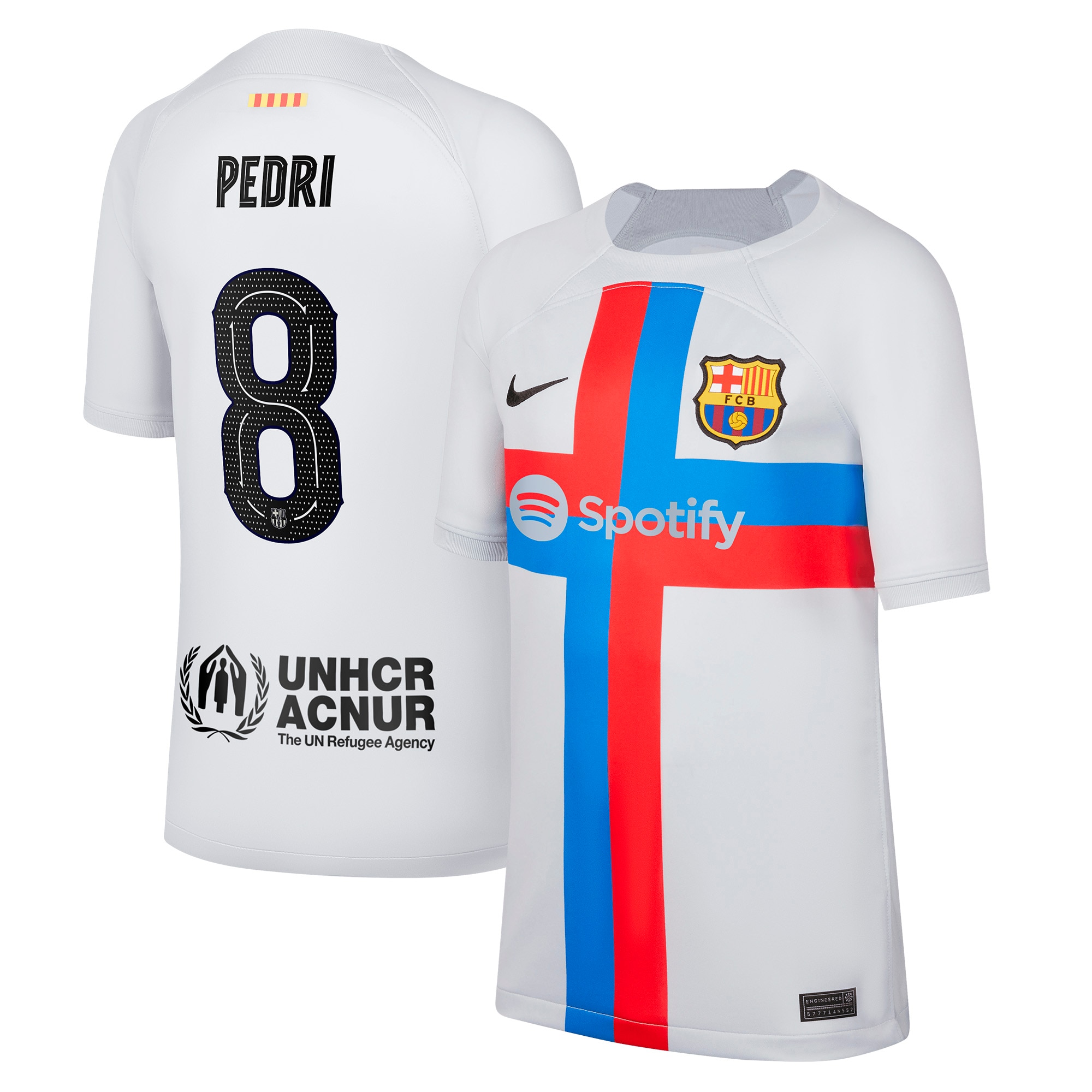 Pedri Barcelona Youth 2022/23 Third Breathe Stadium Replica Player Jersey – Gray