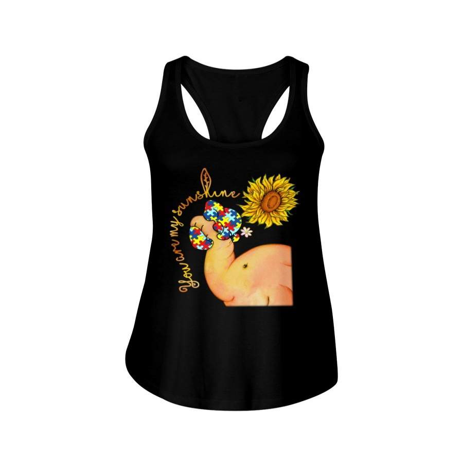 Autism Elephant- You Are My Sunshine Ladies Flowy Tank