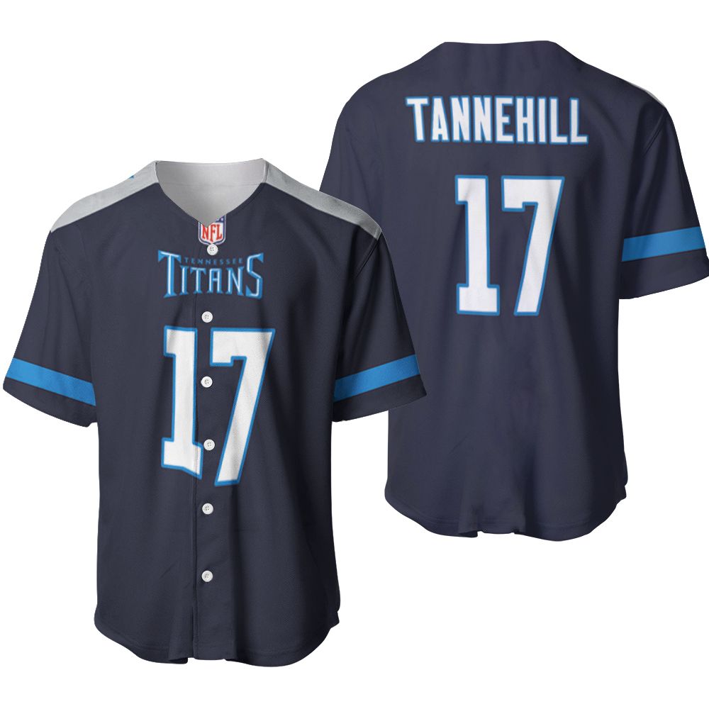 Tennessee Titans Ryan Tannehill #17 NFL America Football Team Logo New Game Navy 2019 3D Designed Allover Gift For Titans Fans Baseball Jersey