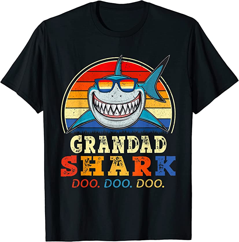 Vintage Grandad Shark Shirt Father’s Day For Grandpa Dad T-Shirt