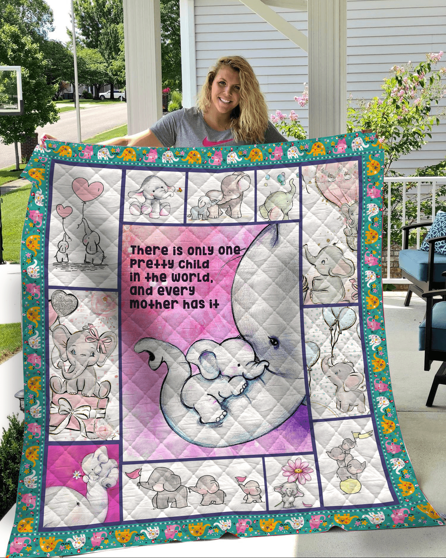 Family Elephant  There Is Only One Pretty Child  In The World And Every Mother Has It  Quilt Blanket