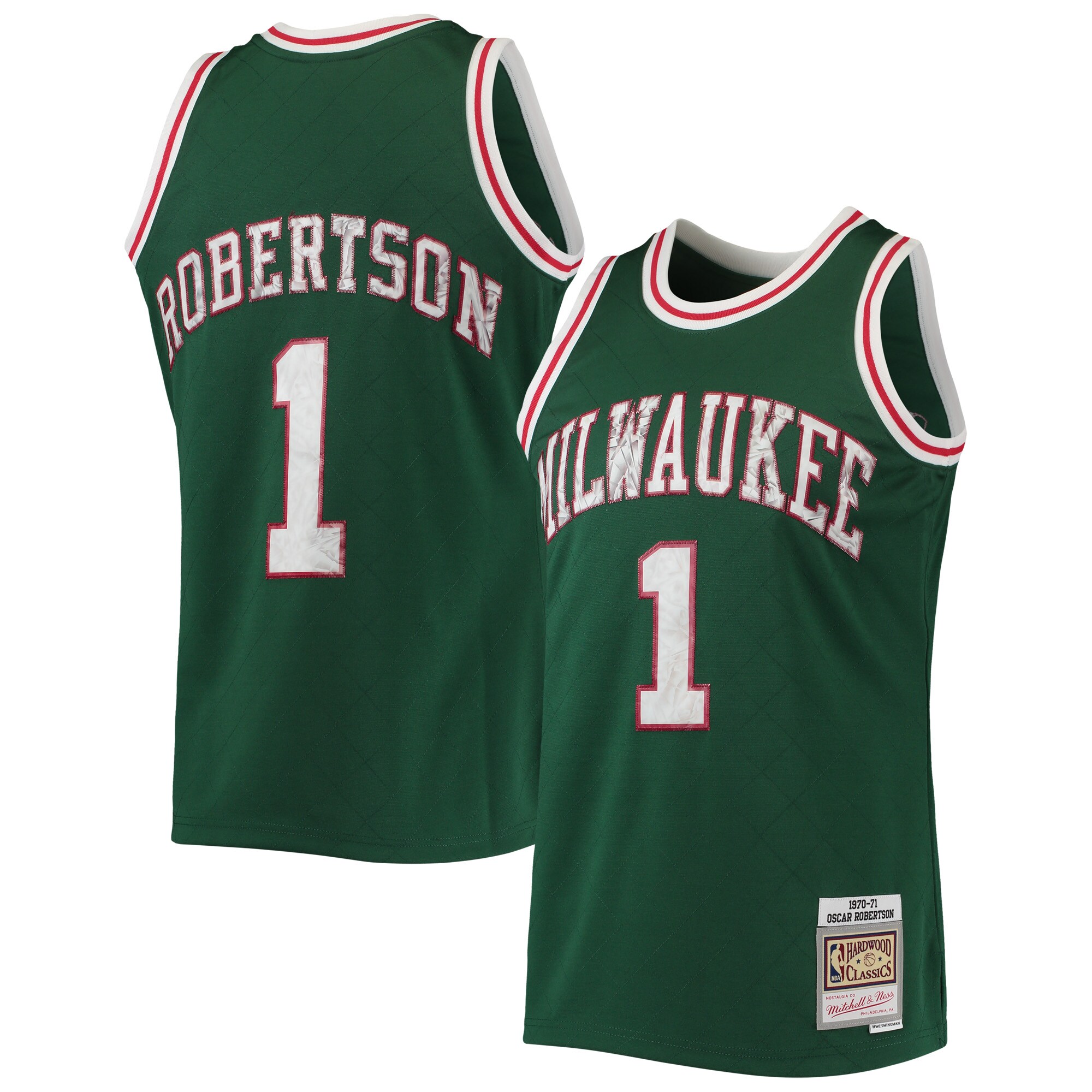 Oscar Robertson Milwaukee Bucks Mitchell & Ness 1996/97 Hardwood Classics NBA 75th Anniversary Diamond Swingman Jersey – Green