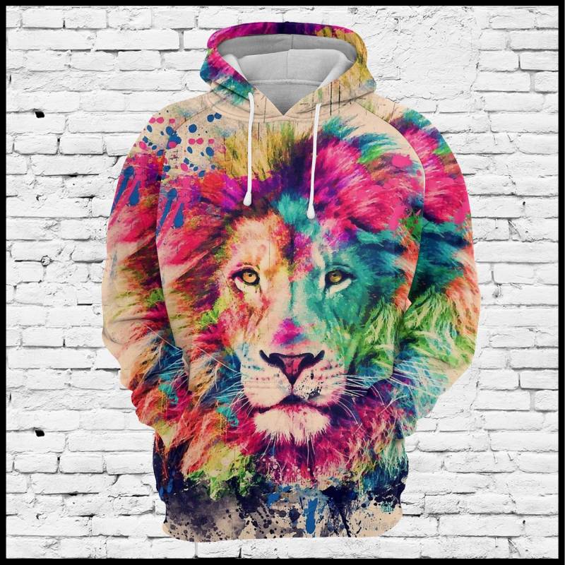 Amazing Watercolor Lion G524 – All Over Print Unisex Hoodie