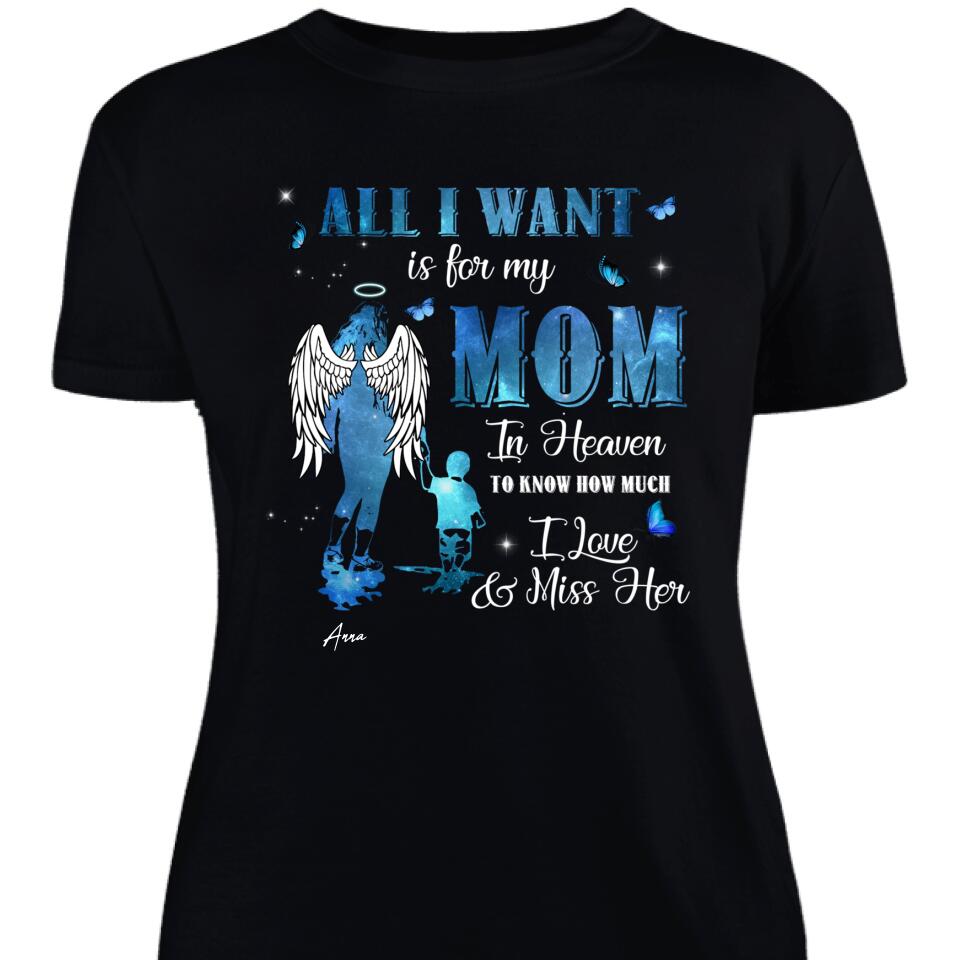 Son Of A Wonderful Mom Dad In Heaven Women Shirt – Memorial Gift – Trending Personalized