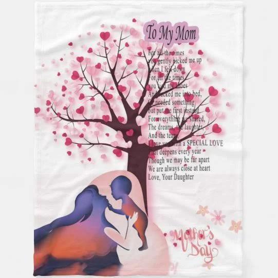 To My Mom For All The Time You Gently Picked Me Up Fleece Blanket Gift For Mom From Daughter Home Decor Bedding Couch Sofa Soft And Comfy Cozy