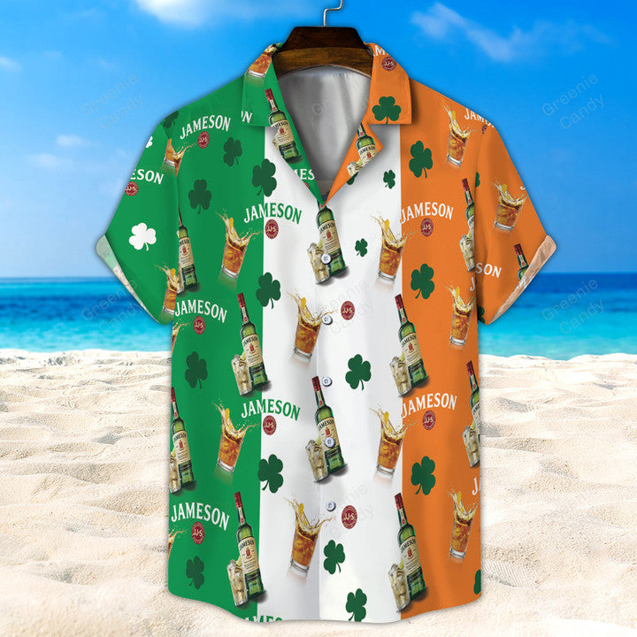 Seamless Jameson Irish Whiskey Ireland Flag Hawaii Shirt Ha22889