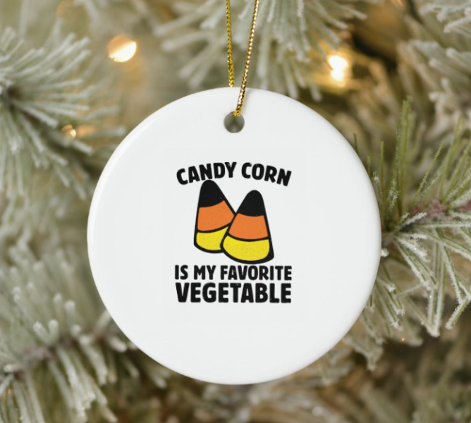 Candy Corn Is My Favorite Vegetable Retro Ornament