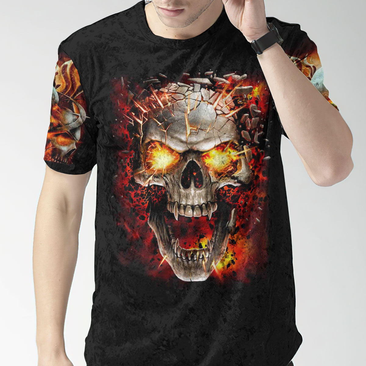 Skull Red Fire All Over Print - Lath2707211Ki - TattoosCafe