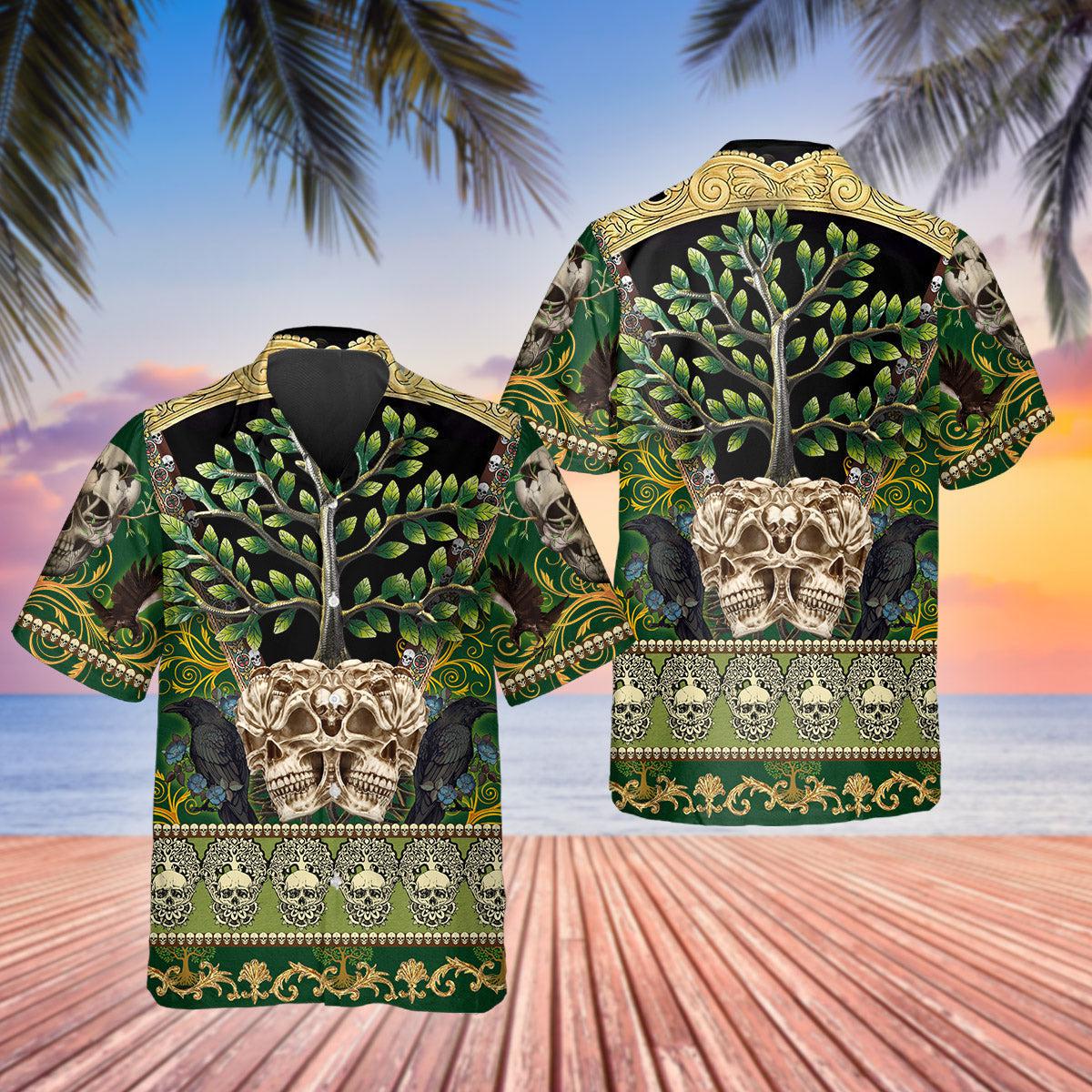 Skull Green Tree Hawaii Shirt For Men Women Ha82679