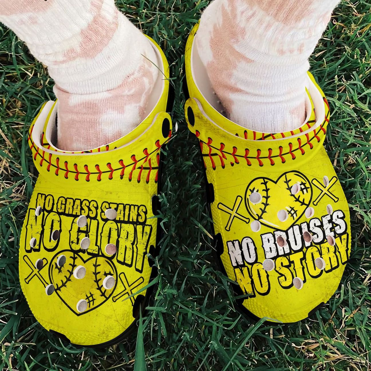 Softball Personalized Clog, Custom Name, Text, Color, Number Fashion Style For Women, Men, Kid, Print 3D No Grass Stains No Glory