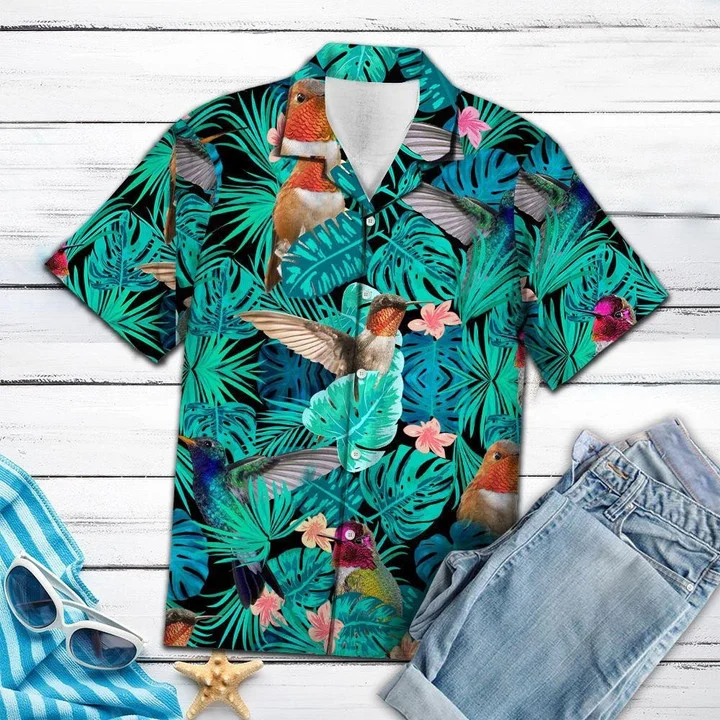 Nice Hummingbird Tropical Jungle Hawaii Summer Aloha Shirt For Men Women Ha4395