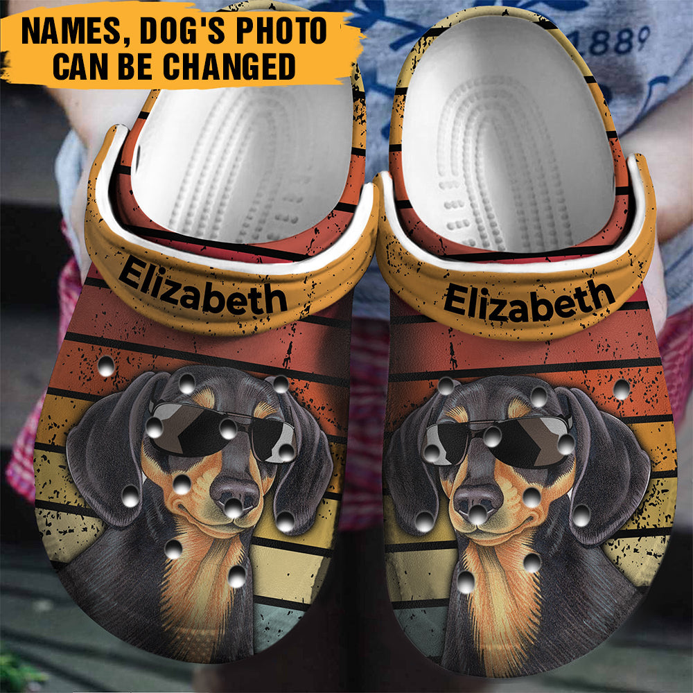 Dog Vintage Personalized Clogs Shoes, Clogs Shoes For Dog Lovers