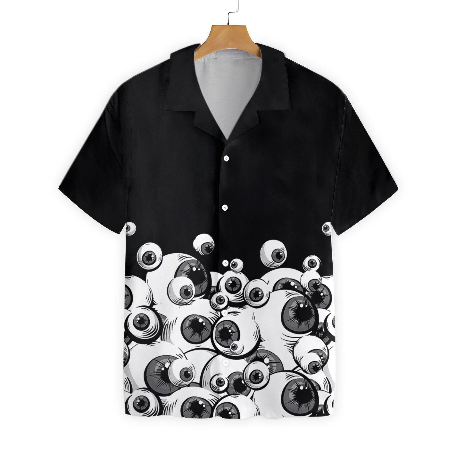 Half Shirt Scary Eyes Goth 2610 Hawaii Ha77243