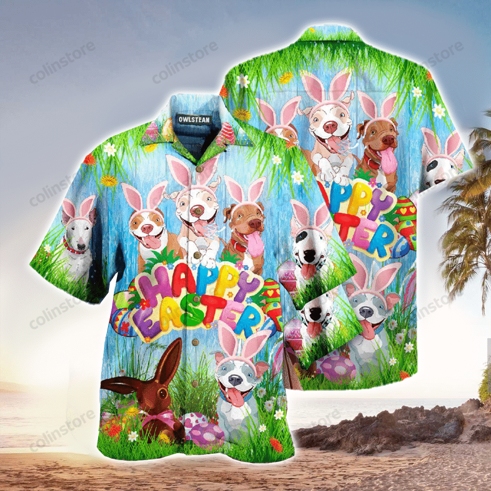 Eatser Happy Pitbulls Edition Hawaii Shirt Aloha Ha107320