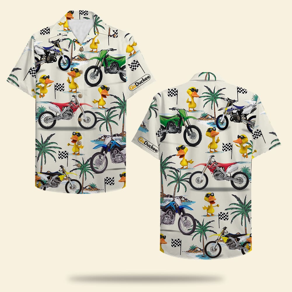 Motocross Duck Hawaii Shirt Dirt Bike And Fancy Pattern Ha17539