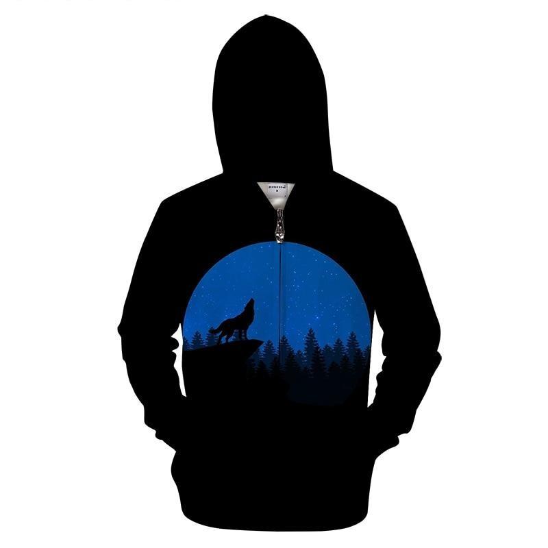 Wolf at Dusk Zip-up Hoodie