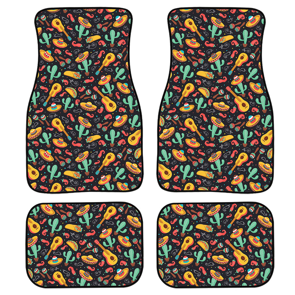 Mexico Cinco De Mayo Pattern Print Front And Back Car Floor Mats, Front Car Mat