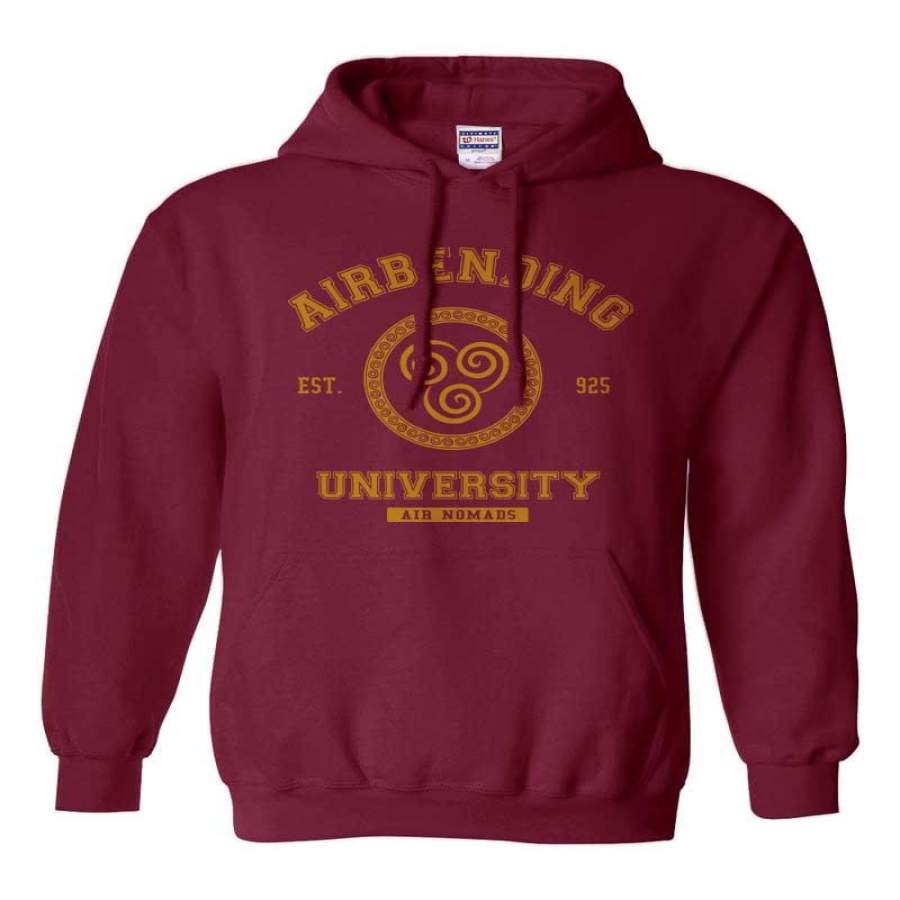 Airbending University Yellow ink print Avatar Airbender Unisex Pullover Hoodie Adult