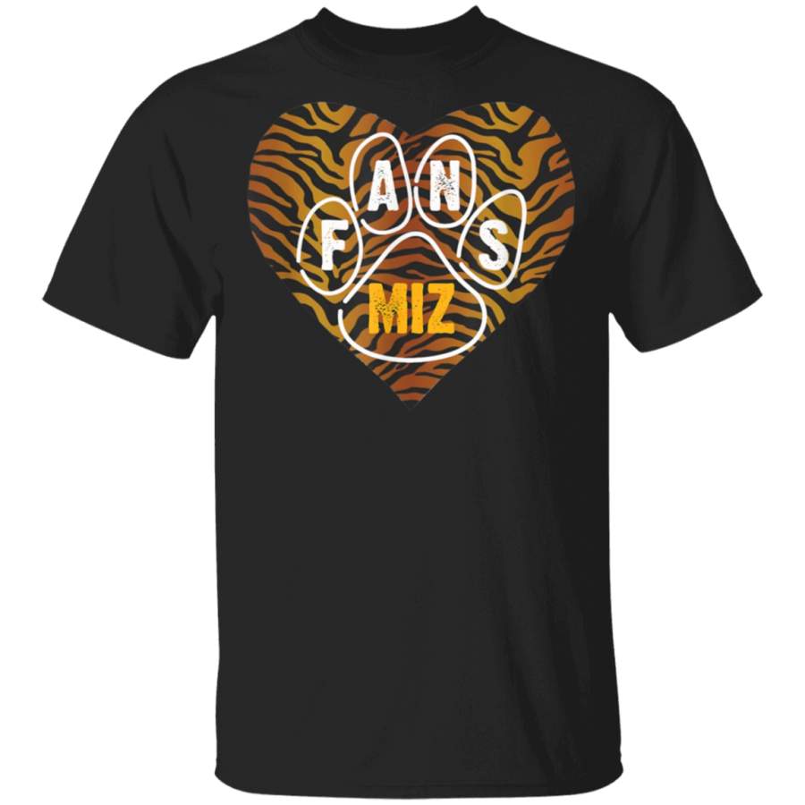 Miz Fan Missou Tiger Heart Football Fan Mizzo KC Kansa TShirt