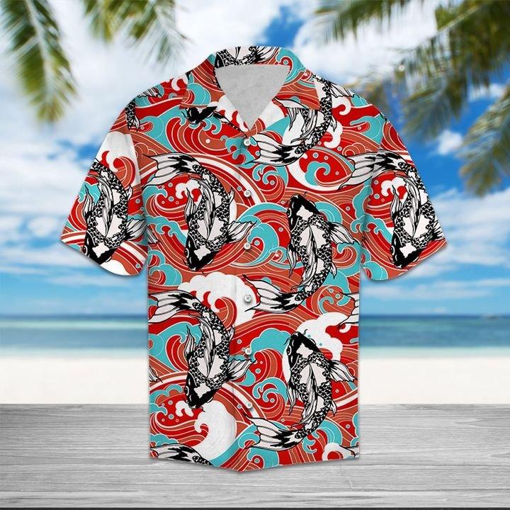 Koi Fish Wave All Over Printed Hawaii Shirt Ha5490