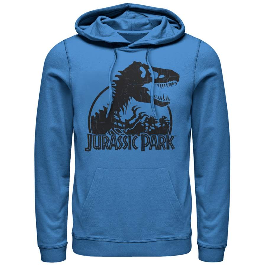 Jurassic Park Men’s Dino Skeleton Silhouette Logo Lightweight Hoodie