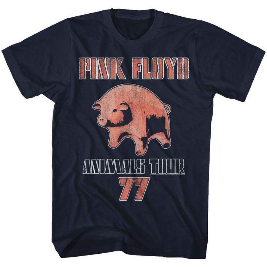 Pink Floyd Animals Tour ’77 Mens T Shirt Navy Blue