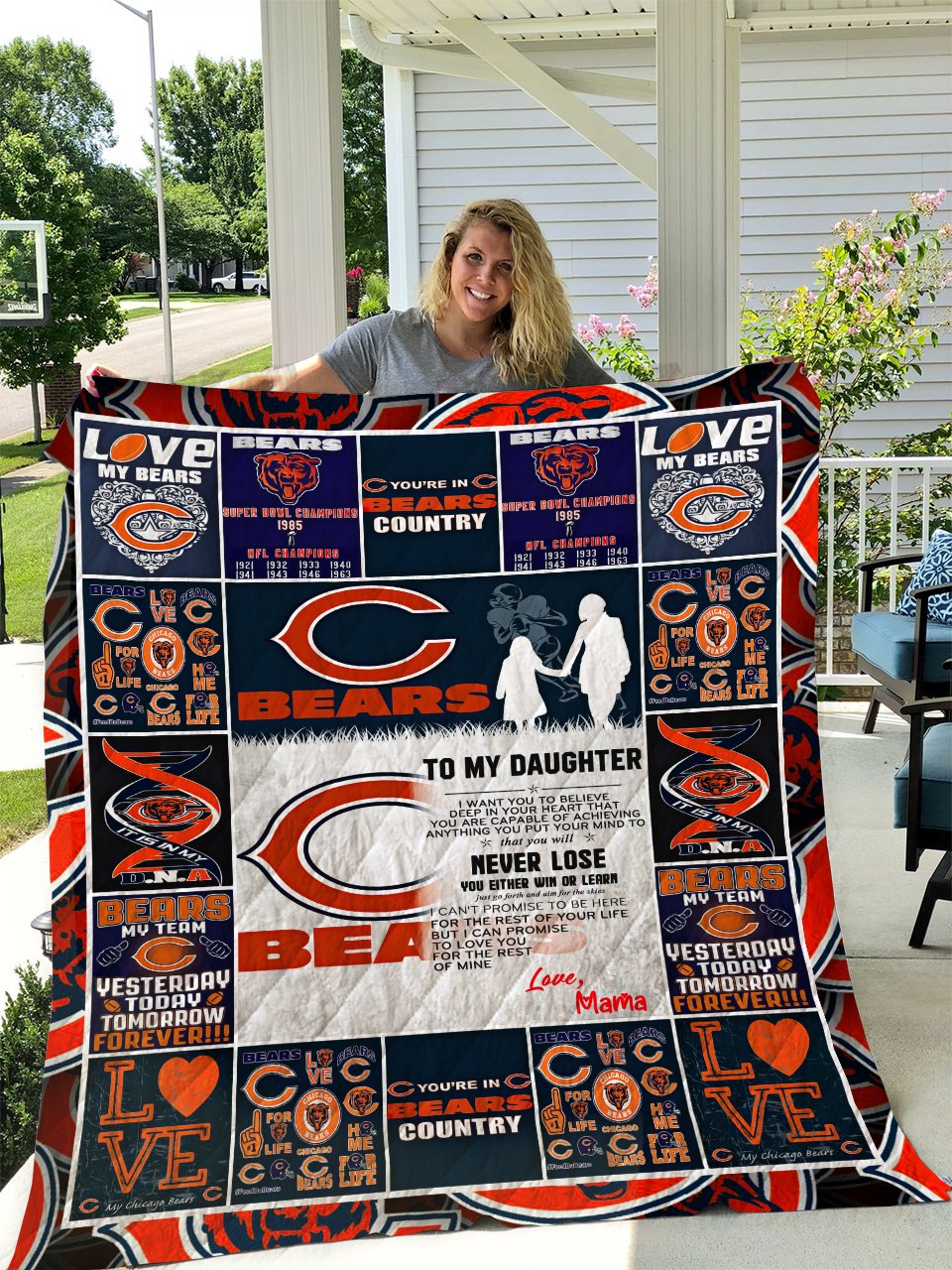 Chicago Bears – To My Daughter – Love Mom Quilt