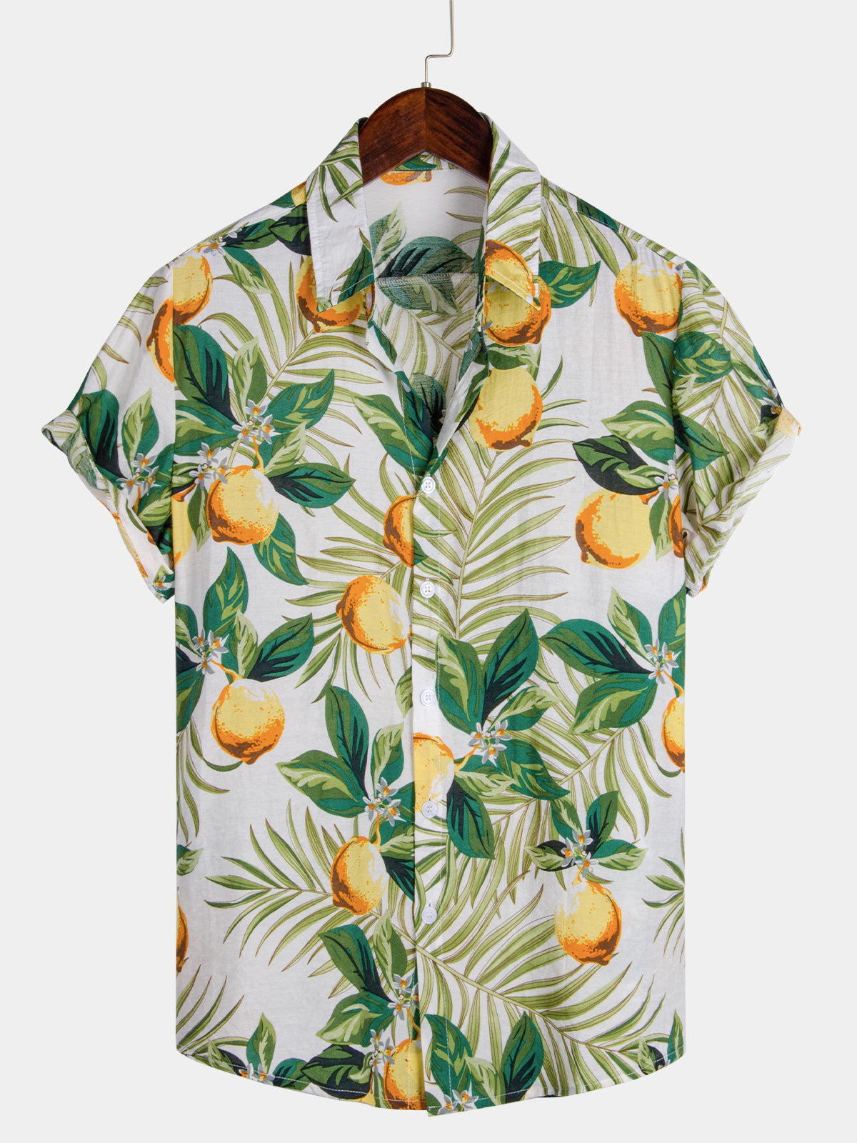 Summer Yellow Lemon Button Up Fruit Vacation Short Sleeve Hawaii Shirt Ha103554