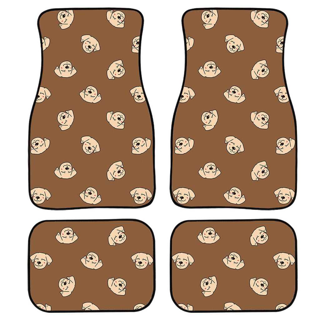 Happy Labrador Retriever Pattern Print Front And Back Car Floor Mats, Front Car Mat