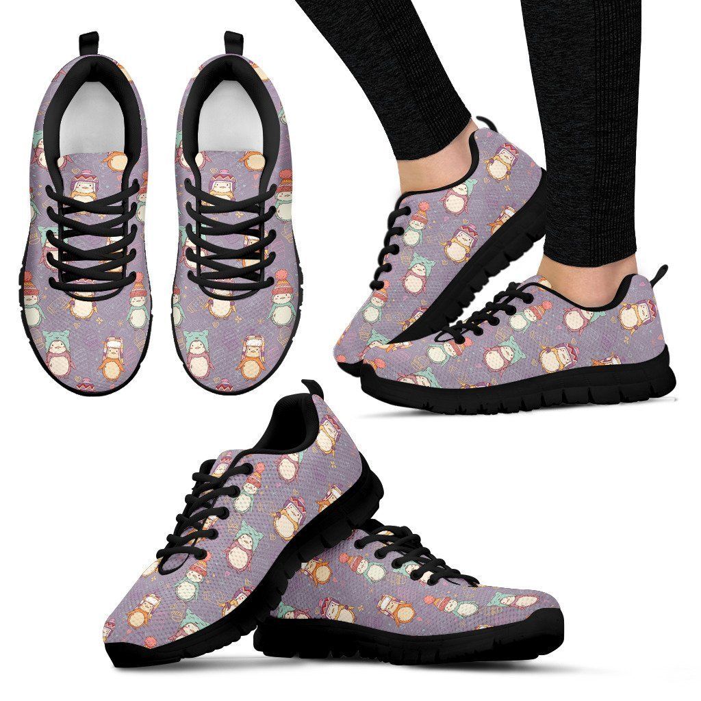 Penguin Cute Pattern Print Sneakers Shoes